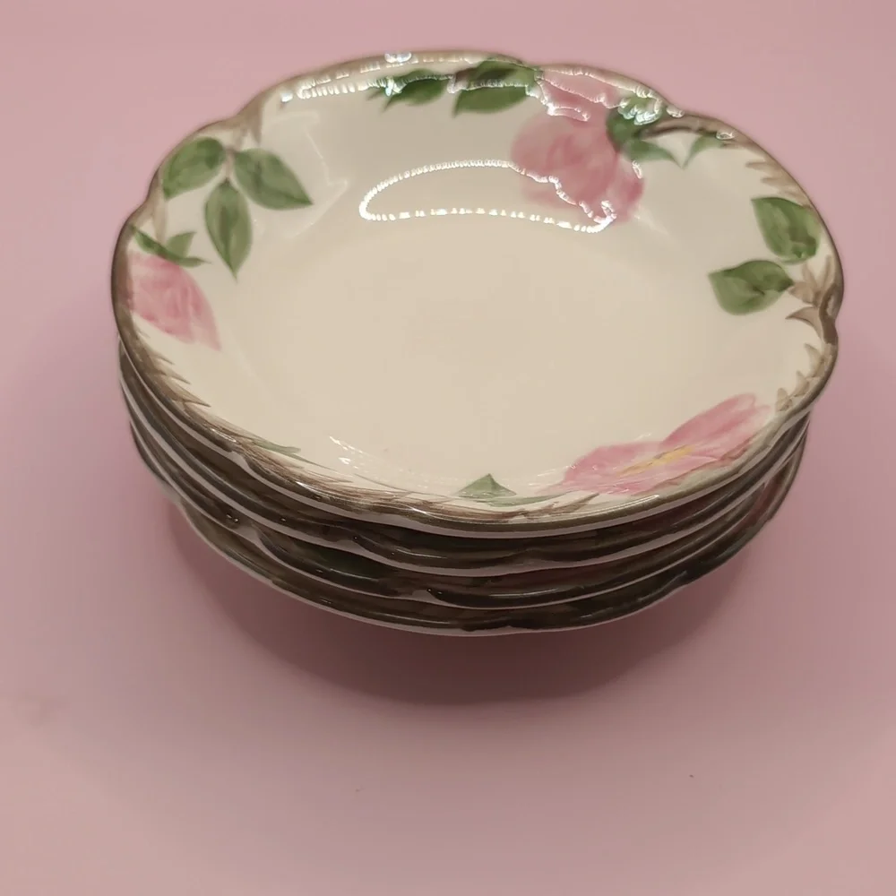Set of 4 Vintage Franciscan Desert Rose Earthenware Berry Side Dish Bowls 5.25